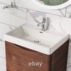 Eaton Redwood Wood Effect Bathroom Wall Hung Vanity Unit & Resin Sink 60cm