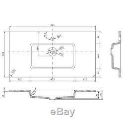 Eaton White Bathroom Wall Hung Vanity Unit Anthracite Glass Sink Basin 90cm