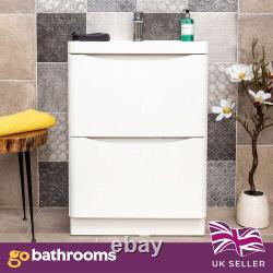 Eaton White Gloss Bathroom Vanity Unit Storage Unit Sink Bathroom Suite