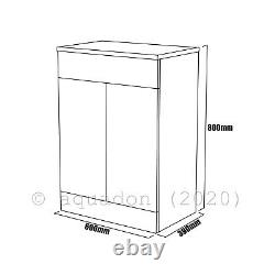 Edon Grey Bathroom 2 Door Storage Vanity Unit Basin 600mm Cabinet Furniture
