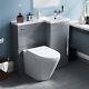 Ellen 900mm Grey Right Hand Wc Basin Vanity And Toilet Unit Suite Flat Pack