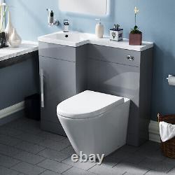 Ellen 900mm Light Grey WC Flat Pack Vanity Unit Sink Toilet Suite Flat Pack