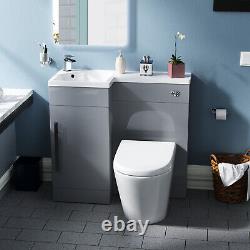 Ellen 900mm Light Grey WC Flat Pack Vanity Unit Sink Toilet Suite Flat Pack