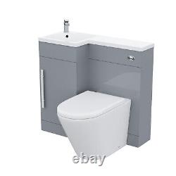 Ellen 900mm Light Grey WC Flat Pack Vanity Unit Sink Toilet Suite Flat Pack
