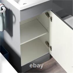 Ellen 900mm Light Grey WC Flat Pack Vanity Unit Sink Toilet Suite Flat Pack