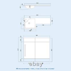 Ellen 900mm Light Grey WC Flat Pack Vanity Unit Sink Toilet Suite Flat Pack