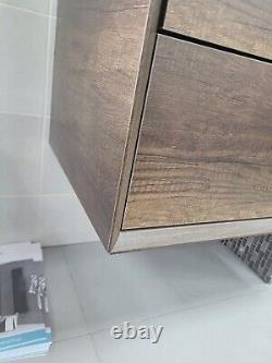 Ex Display HIB Novumv Vantage 60cm vanity unit 2 drawer walnut, ceramic basin
