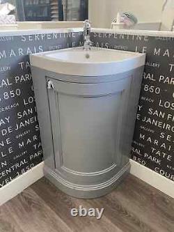 Ex-display Burlington Traditional Corner Vanity Unit Fc7g Grey, Basin & Tap