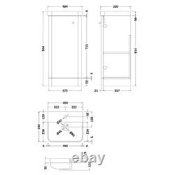 Floor Standing 1 Door Vanity Unit with Ceramic Basin 400mm