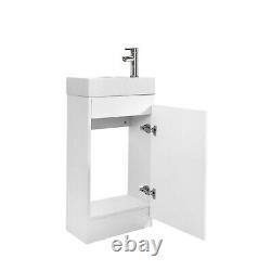 Floor Standing 400mm Vanity Unit with 1 Tap Hole Ceramic Basin Sink Cloakroom