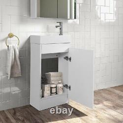 Floor Standing 400mm Vanity Unit with 1 Tap Hole Ceramic Basin Sink Cloakroom