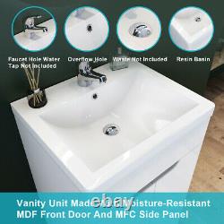 Floor Standing Bathroom Basin Sink Vanity Unit Gloss White Storage Cabinet