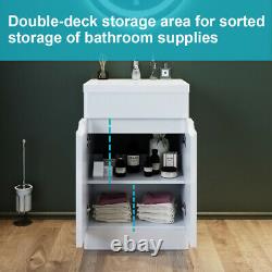 Floor Standing Bathroom Basin Sink Vanity Unit Gloss White Storage Cabinet