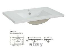 Floor Standing Bathroom Set 80cm Vanity Sink Cabinet Basin Tall Unit Classic Oak