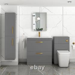 Floor Standing Bathroom Sink Vanity Unit Furniture 2 Drawer 500/600/800mm