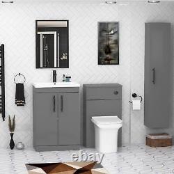 Floor Standing Bathroom Vanity Unit Cabinet 2 Door 500/600mm with Black Handle