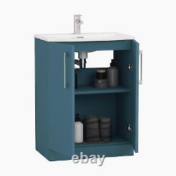 Floor Standing Bathroom Vanity Unit Sink Basin 2 Door Multicolour 500/600/800mm