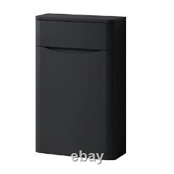 Floor Standing Black Bathroom Sink Vanity Unit Furniture Cabinet 2 Drawer 600mm