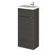 Floor Standing Compact 1 Door Vanity Unit And Polymarble Basin, 400mm, Black