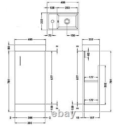 Floor Standing Vanity Unit & Basin Sink Bathroom Cloakrooom Compact 400mm White