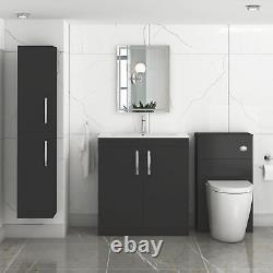 Floor Standing Vanity Unit Bathroom Sink Storage Cabinet 2 Door 500/600/800mm