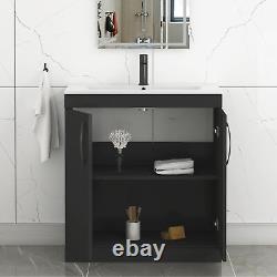 Floor Standing Vanity Unit Bathroom Sink Storage Cabinet 2 Door 500/600/800mm