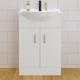 Floor Standing Vanity Unit Ceramic Basin Bathroom Storage Cabinet Gloss White