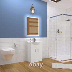 Floor Standing Vanity Unit Ceramic Basin Bathroom Storage Cabinet Gloss White