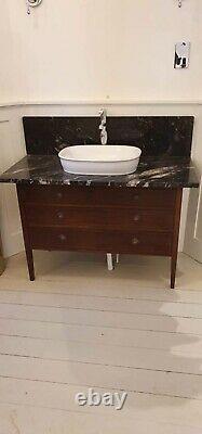 Floor Standing Vanity Unit With Marble Top Basin and Tap