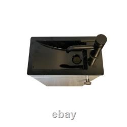 Floor Standing White Cloakroom With Black Basin Bathroom Vanity Unit