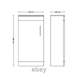Floor Standing White Cloakroom With Black Basin Bathroom Vanity Unit