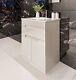 Floor Standing White Bathroom Vanity Unit With Ceramic Basin And Drawers 615mm