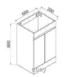 Floor or Wall Bathroom Vanity Unit Doors Drawer White with Baisn 500mm / 600mm