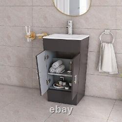 Floorstanding 500mm bathroom cabinet vanity unit with sink cloakroom unit basin