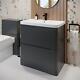 Floorstanding Bathroom Vanity Unit Basin Sink Storage Drawer Cabinet 800mm Grey