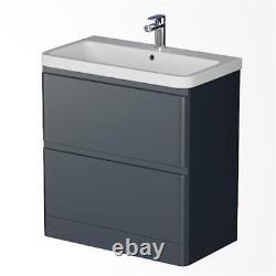 Floorstanding Bathroom Vanity Unit Basin Sink Storage Drawer Cabinet 800mm Grey