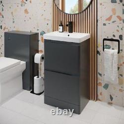 Floorstanding Bathroom Vanity Unit Basin Sink Storage Furniture Cabinet 500 Grey