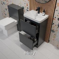 Floorstanding Bathroom Vanity Unit Basin Sink Storage Furniture Cabinet 500 Grey