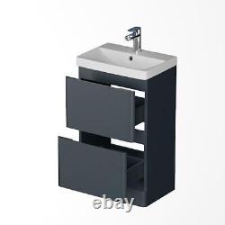 Floorstanding Bathroom Vanity Unit Basin Sink Storage Furniture Cabinet 500 Grey