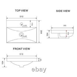Fluted 500mm Wood Floorstanding Vanity Unit Black Basin Soft Close Doors