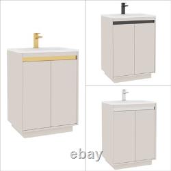 Freestanding Vanity Unit Ceramic Basin Storage Cabinet Beige 600 800mm Wall Hung
