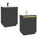 Freestanding Vanity Unit Ceramic Basin Storage Cabinet Black 600 800mm Wall Hung