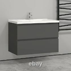 Freestanding Wall Hung Bathroom Sink Vanity Units Cabinet 500 600 800 White Grey