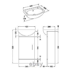 Gloss White 400mm Bathroom Vanity Basin Sink Unit (NOT FLATPACK)