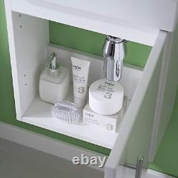 Gloss White 400mm Wall Hung Vanity Unit Compact Bathroom Sink Modern