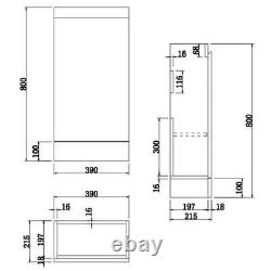 Gloss White Floor Standing 400mm Slim Vanity Unit Basin Sink Cloakroom Bathroom