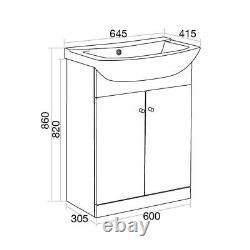 Gloss White Ikoma 650MM Vanity Unit and Basin Bathroom Furniture