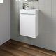 Gloss White Wall Hung 400mm Slimline Vanity Unit Basin Sink Cloakroom Bathroom