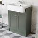 Green Traditional Freestanding Vanity Unit With Basin 620mm Traditional Bathroom