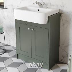 Green Traditional Freestanding Vanity Unit with Basin 620mm Traditional Bathroom